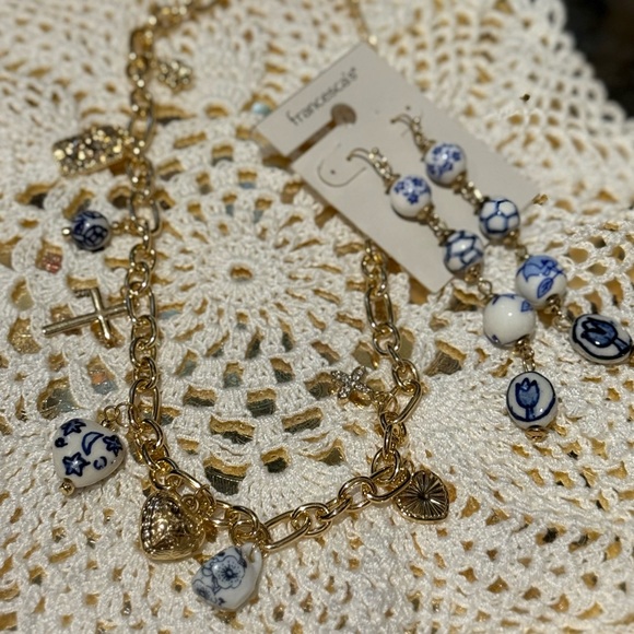 Francesca's Collections Blue and White Charm Set - Picture 1 of 9